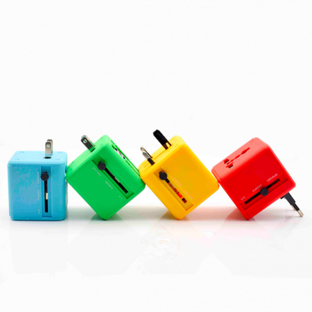 Colorful New Travel Adapter with USB Port