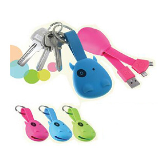 2in1 SILICONE CHARGING CABLE WITH KEYRING