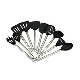STAINLESS STEEL SILICONE KITCHEN TOOLS SET (10PCS)